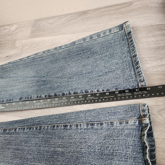 Vintage Hint H Jeans Y2k Blue Denim Size 28 Flare Embelishment Flap Pockets - Picture 4 of 9